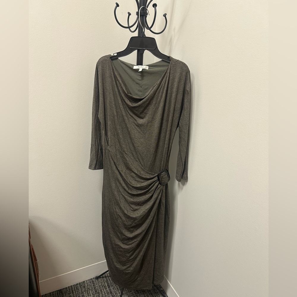 MaxMara Gray Draped Dress